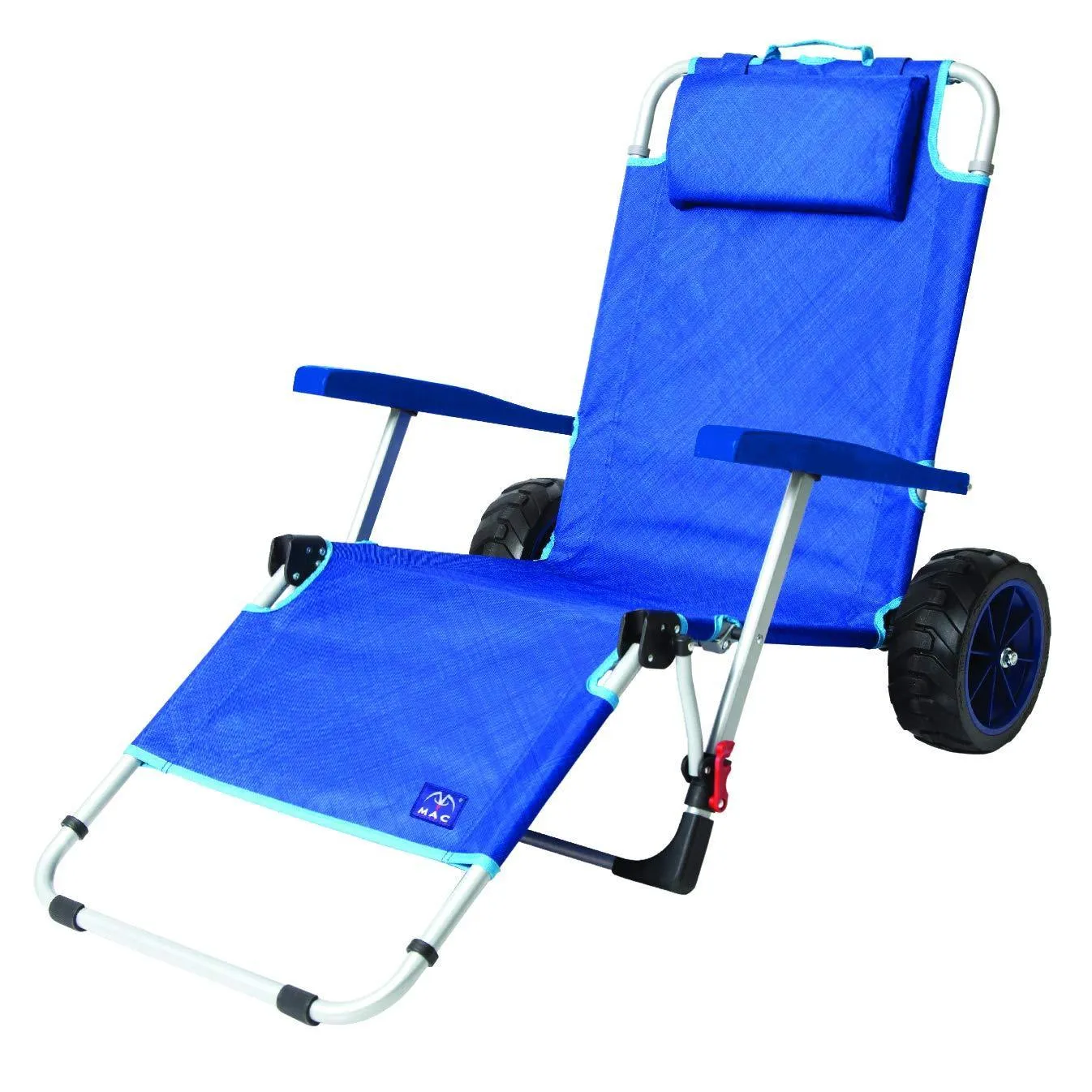 2-in-1 Beach Day Lounger and Cargo Cart by Mac Sports. Ultra durable quality with off-terrain wheels.