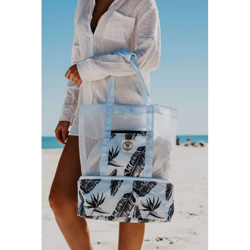 2-in-1 Insulated Beach Cooler and Carry Bag Palms