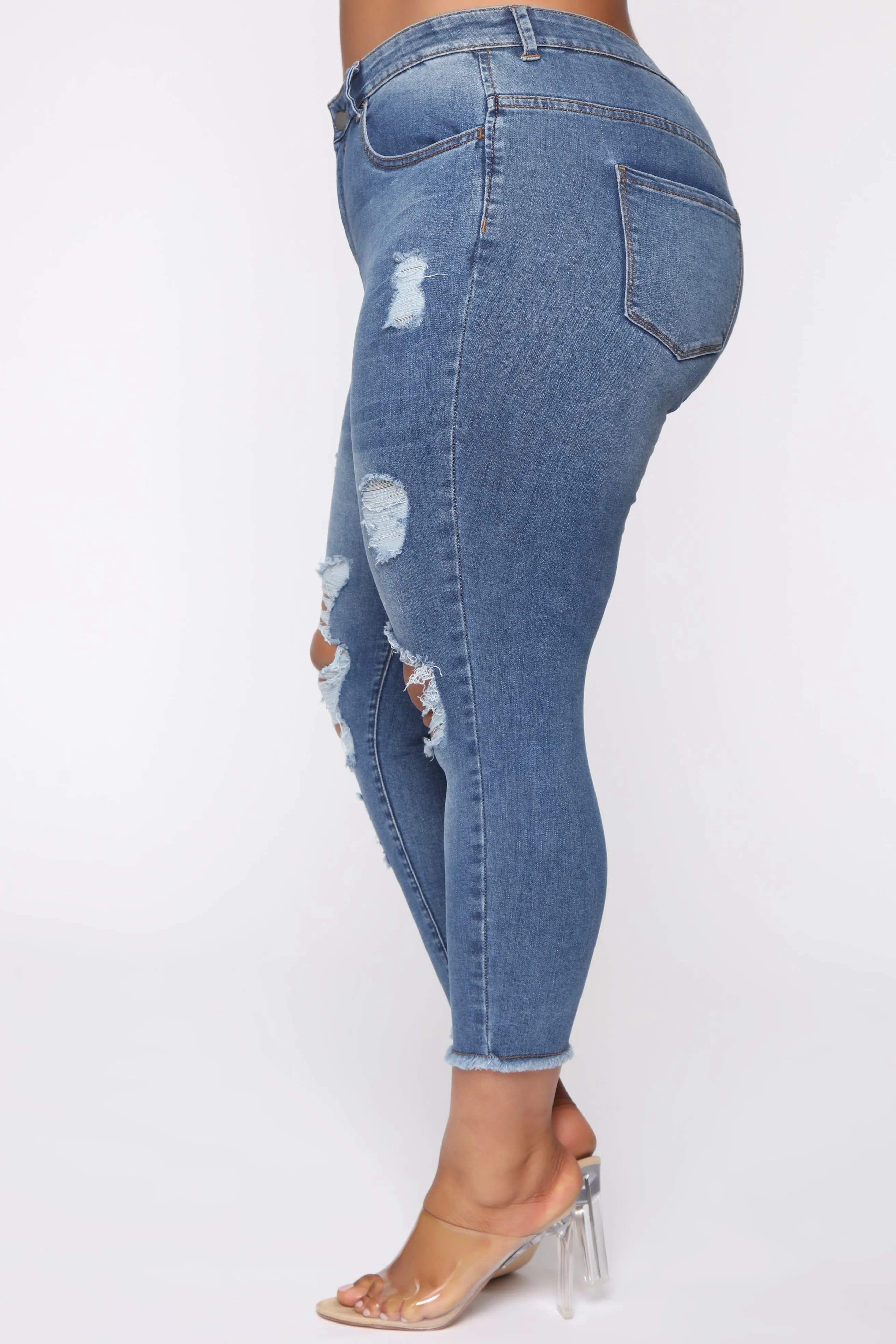 About A Girl High Waisted Skinny Jeans - Medium Wash