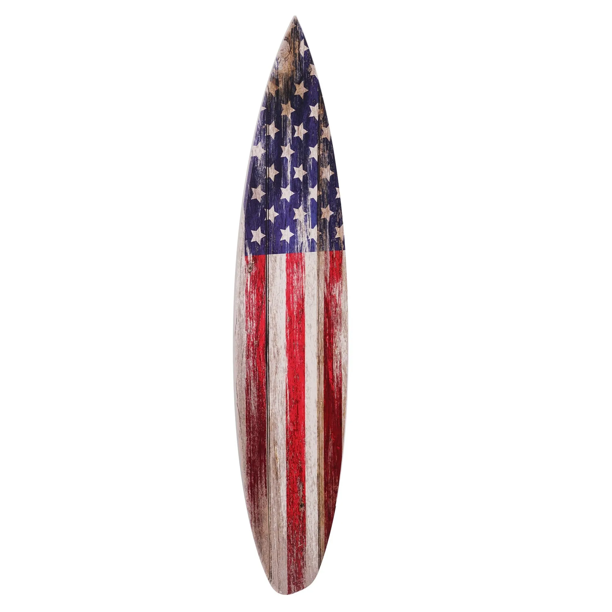 American Flag Surfboard Plaque Wall Decor - 60"x15"