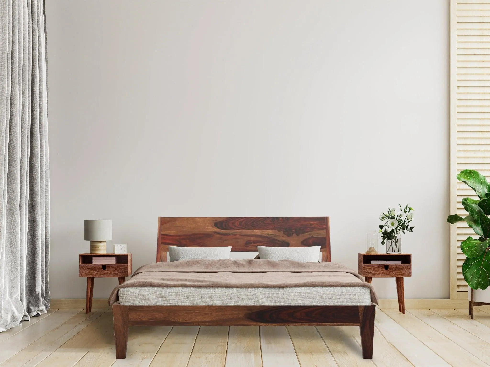 ARABEL BED KING Sheesham Wood (Honey Finish)