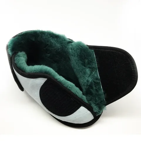 Australian Sheepskin Apparel Wrap Around Boot, Closed Toe with Rubber Sole