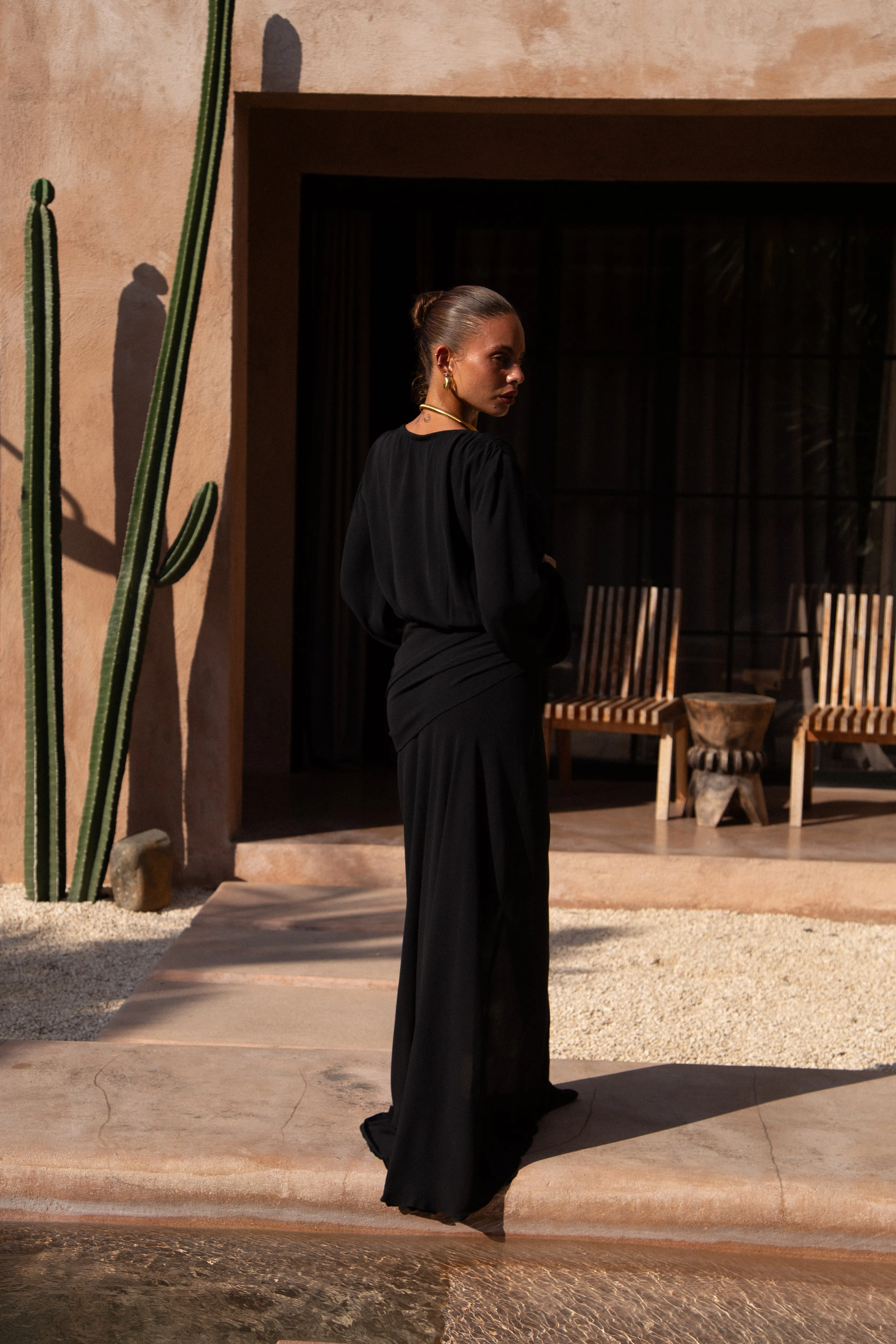 Ayana  Maxi Kaftan Black