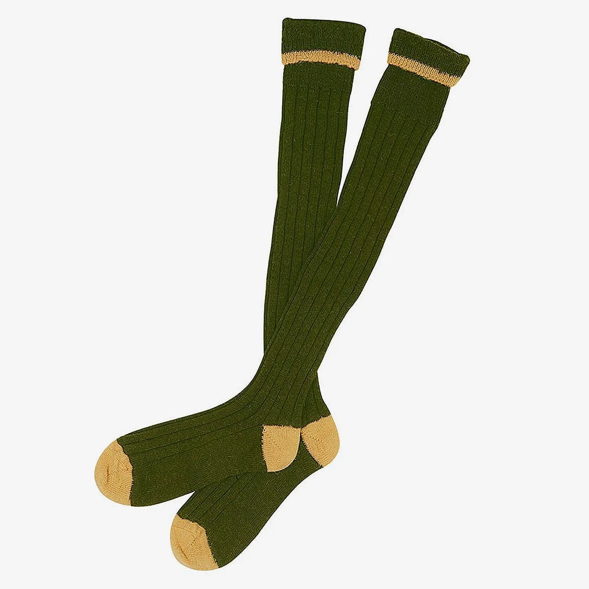 Barbour Men's Contrast Gun Stockings in Olive/Gold