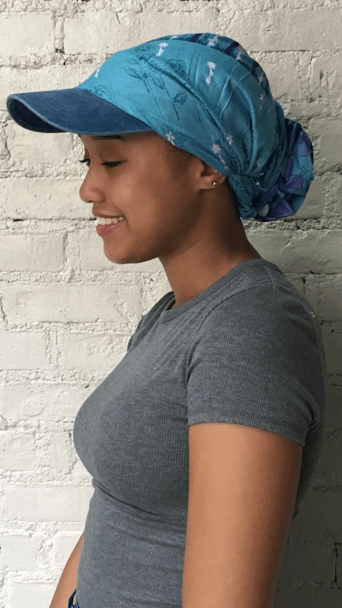 Baseball Cap With Attractive Scarf | Sun Visor With Hair Scarf | Premium Hair Scarf Hat For Long or Short Hair