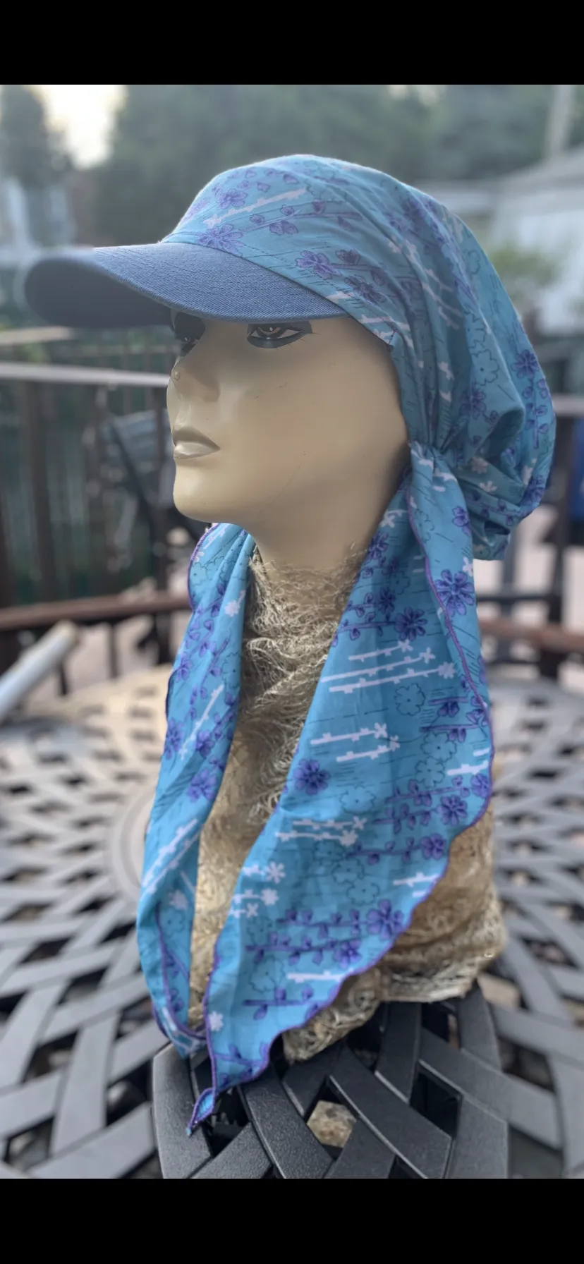 Baseball Cap With Attractive Scarf | Sun Visor With Hair Scarf | Premium Hair Scarf Hat For Long or Short Hair