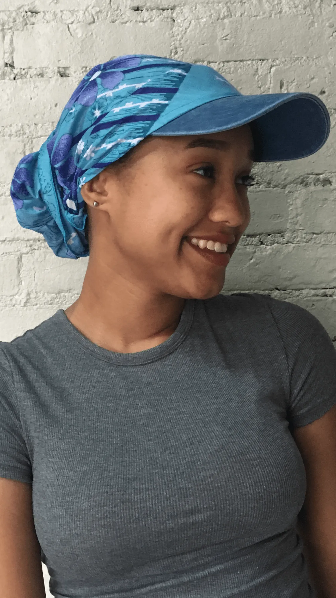 Baseball Cap With Attractive Scarf | Sun Visor With Hair Scarf | Premium Hair Scarf Hat For Long or Short Hair