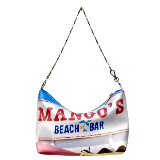 Beach Bar Miami Print Y2K Aesthetic Chain Hand Bag