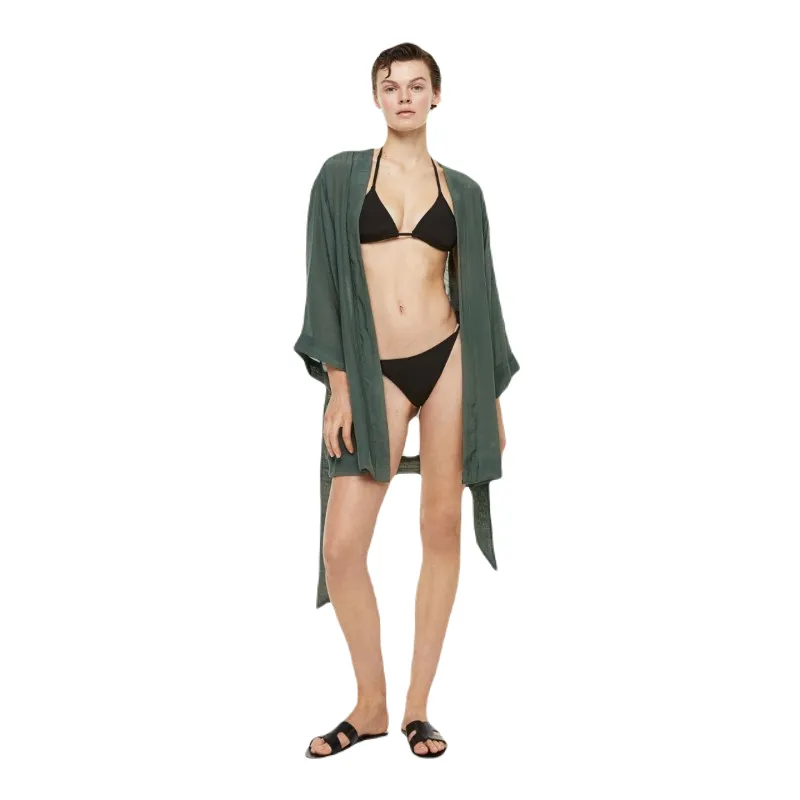 Beach cover-up with belt H&M Belted Beach, khaki green