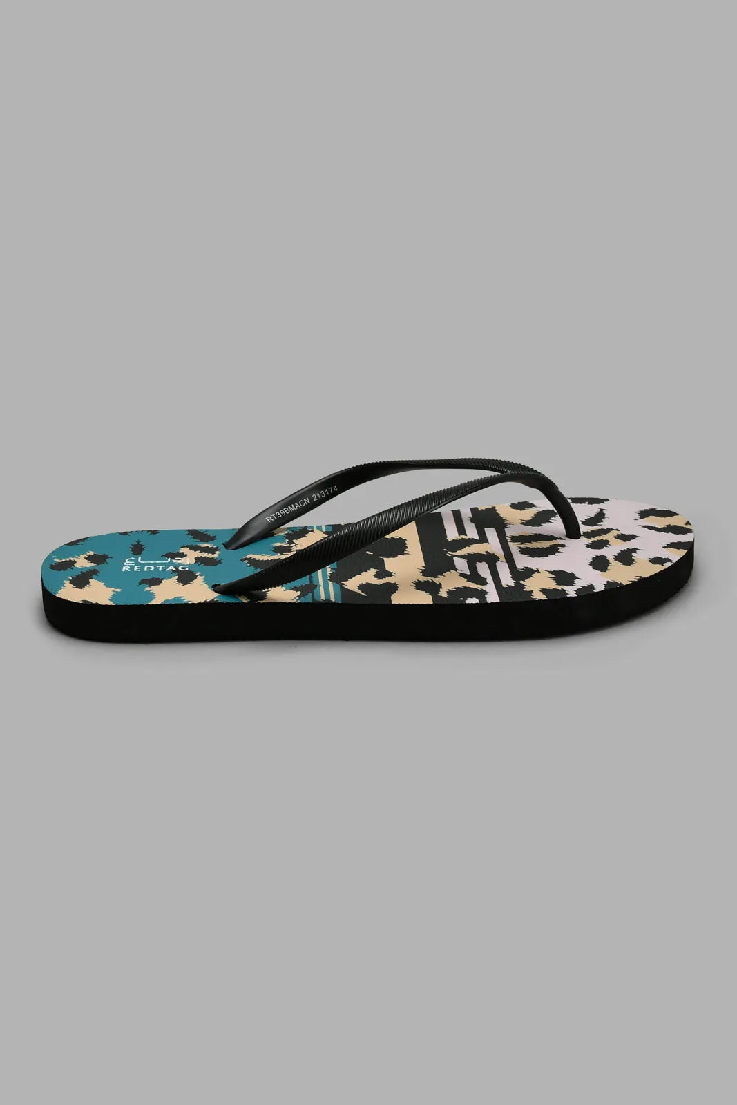 Black Animal Print Flip Flop