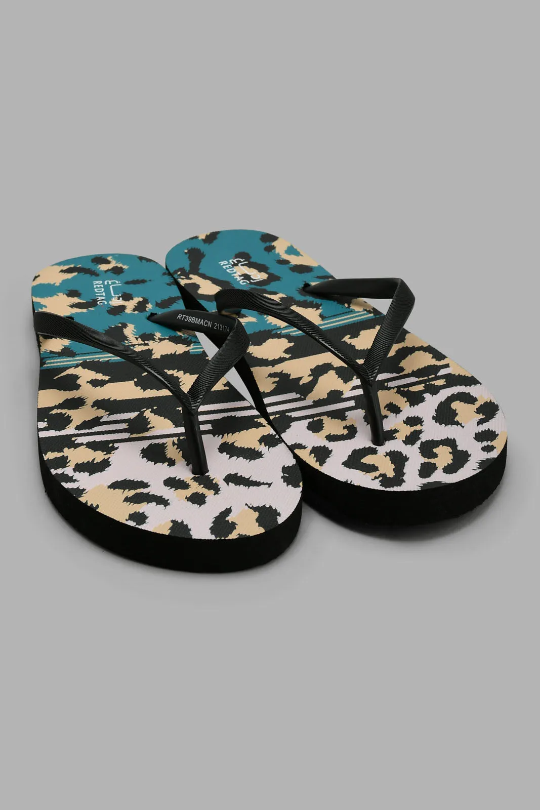 Black Animal Print Flip Flop