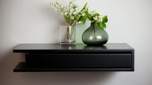 Black Floating Bedside Table with Drawer