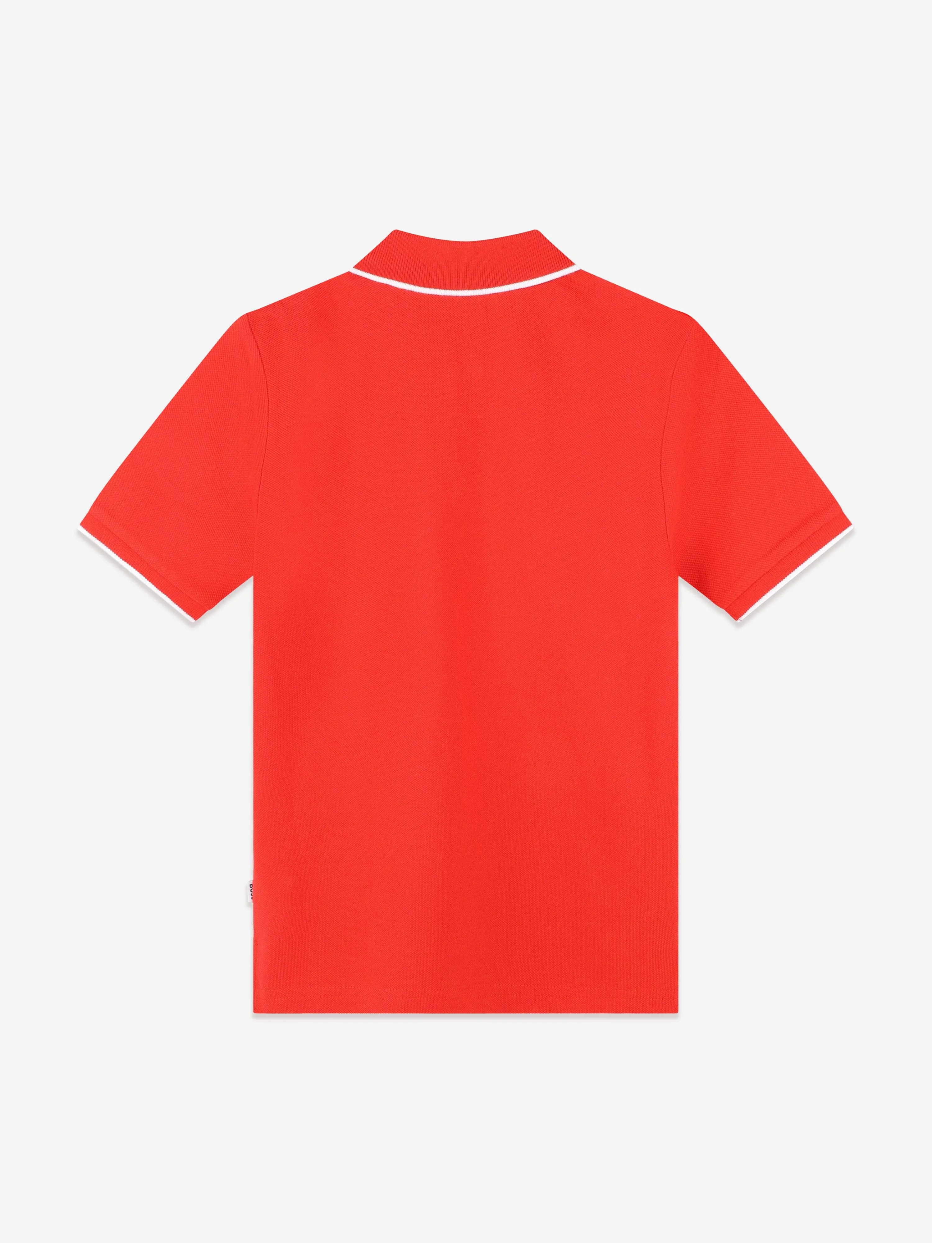 BOSS Boys Logo Print Polo Shirt in Red