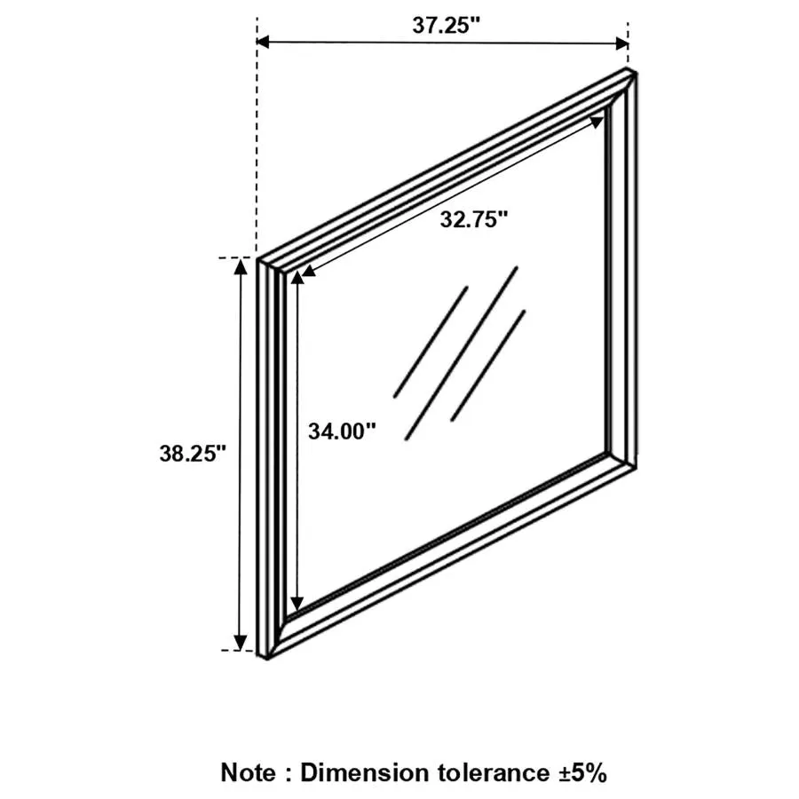 Brandon Framed Dresser Mirror Medium Warm Brown