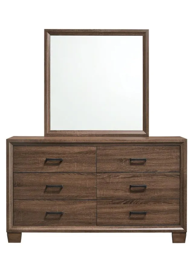 Brandon Framed Dresser Mirror Medium Warm Brown