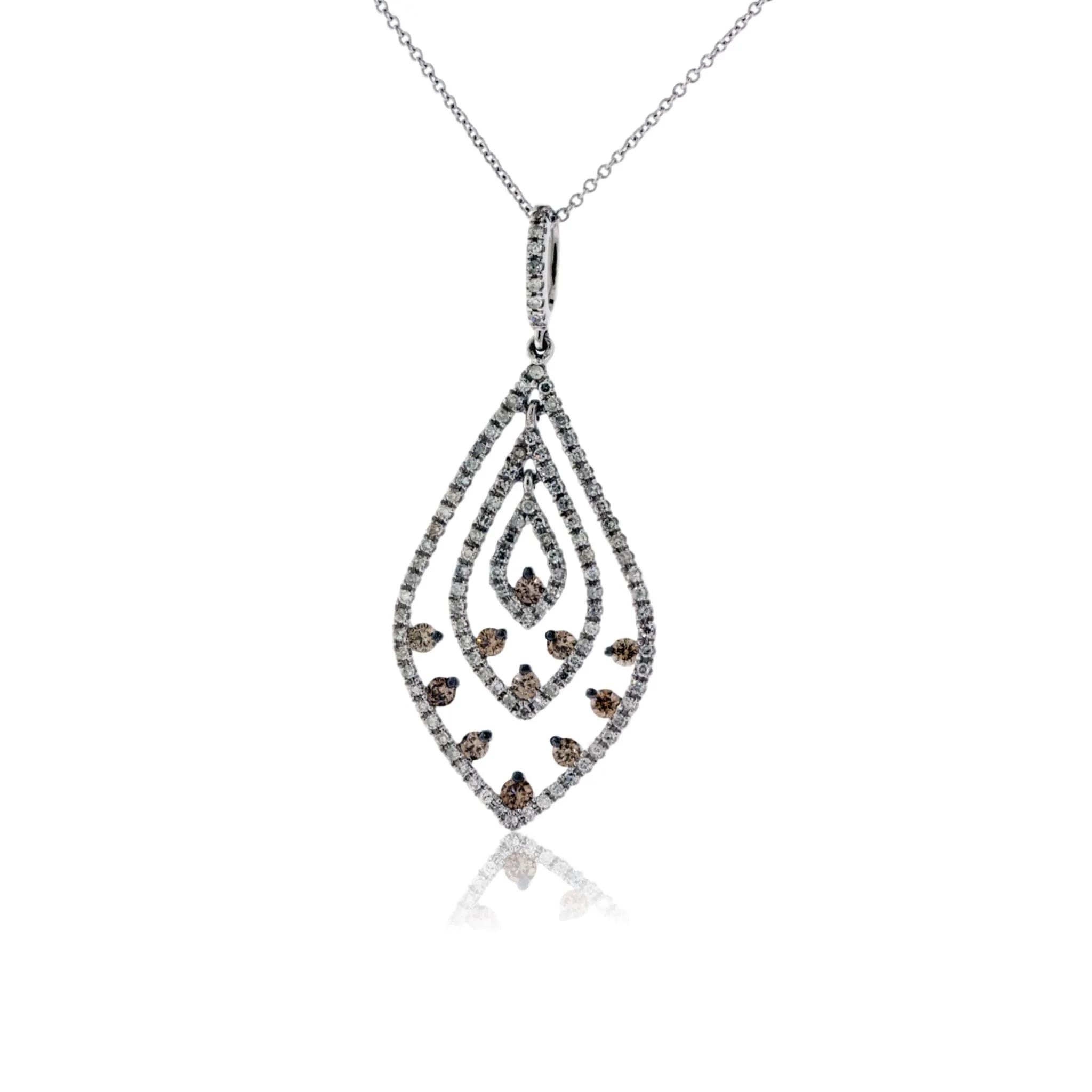 Brown Diamond  & Diamond Drop Layer Pendant