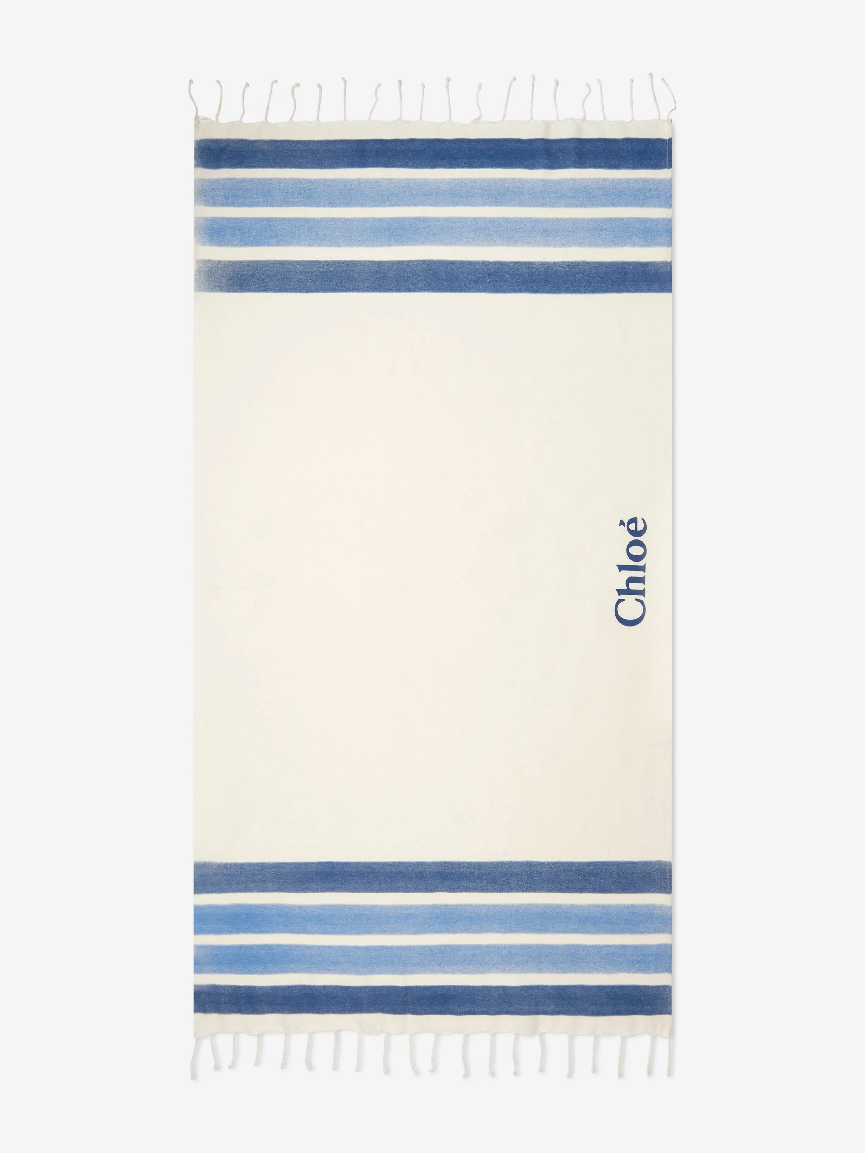 Chloé Girls Striped Beach Towel in Ivory