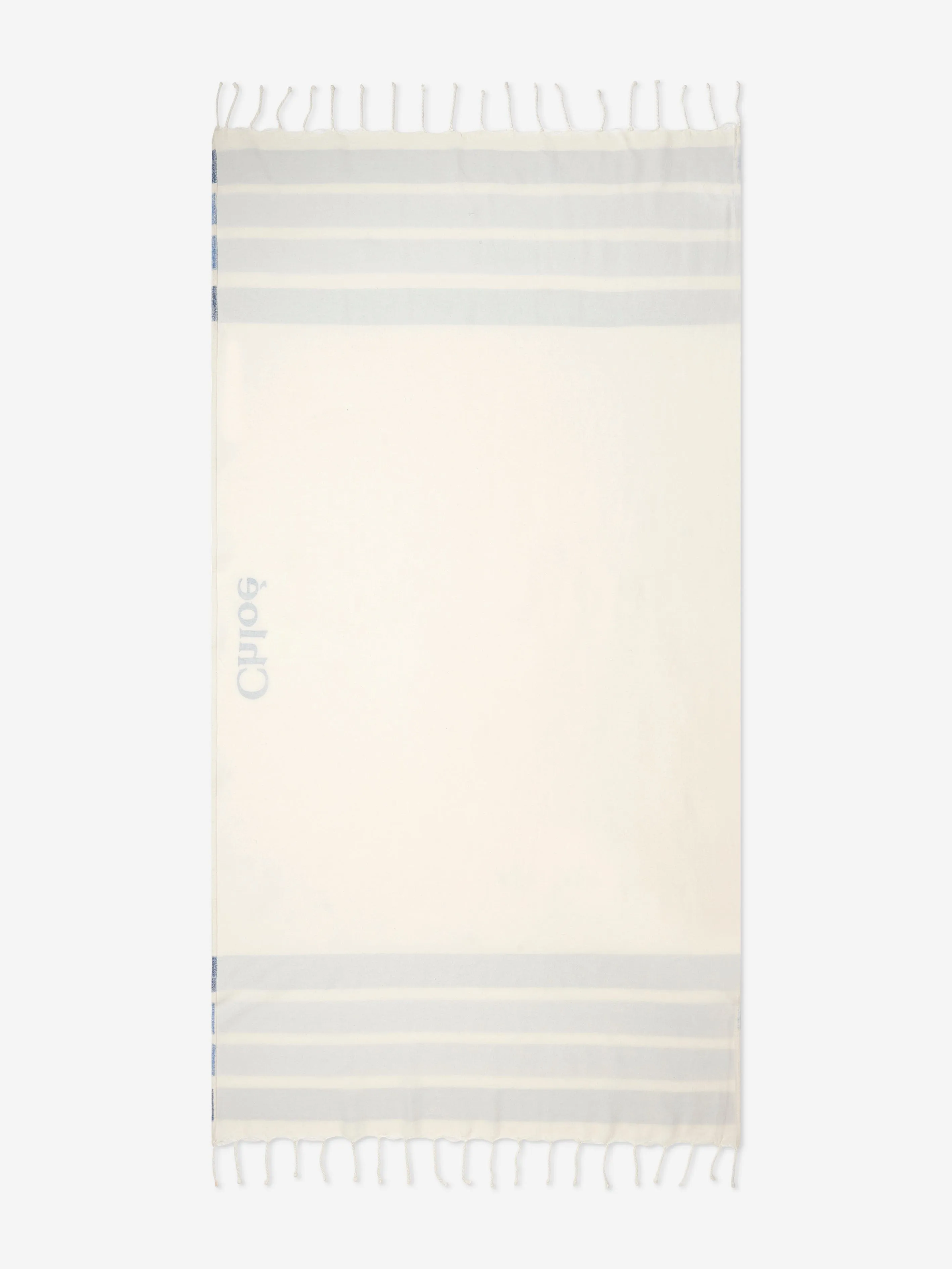 Chloé Girls Striped Beach Towel in Ivory