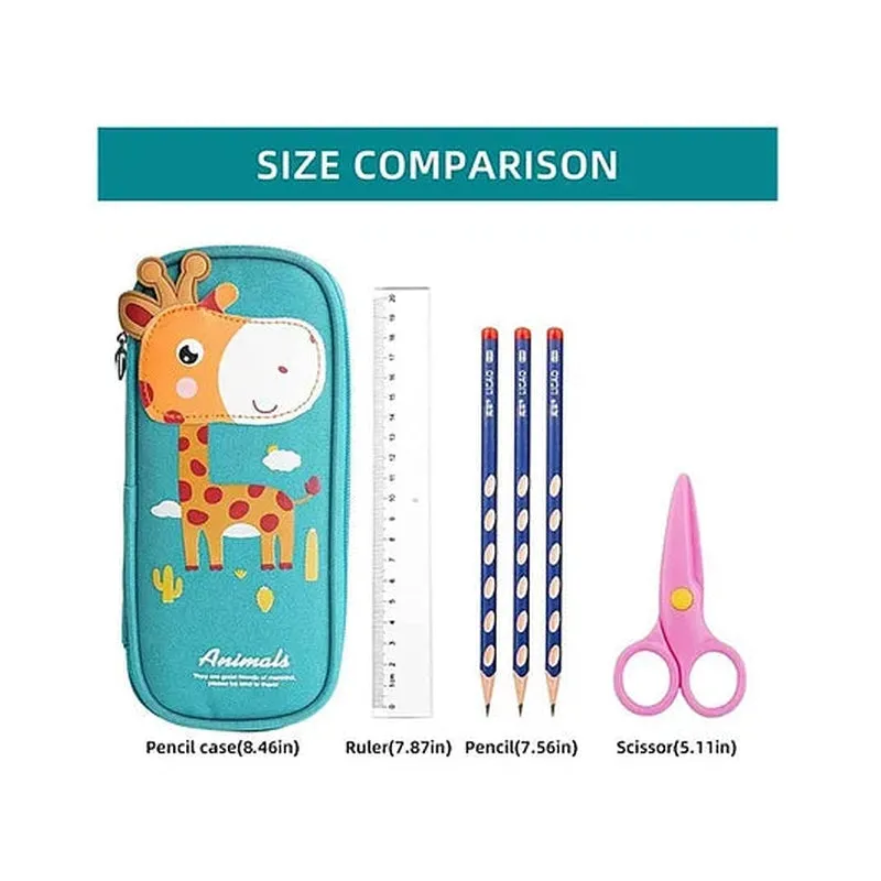 Cute Cartoon Pencil Pouch With Zipper Waterproof & Durable Compartment