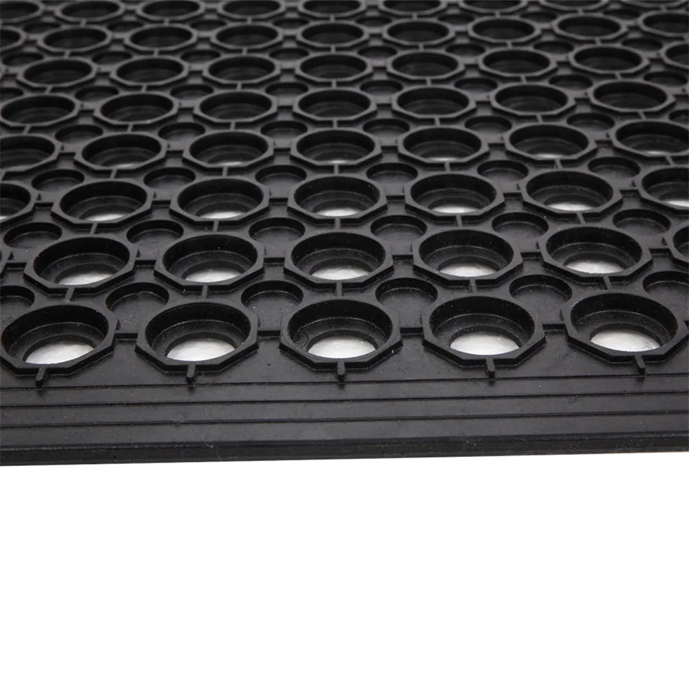 DISHYKOOKER Rubber Hexagonal Mat Waterproof Anti-Slip Floor Mat for Bars Kitchen Restaurants 60x90cm