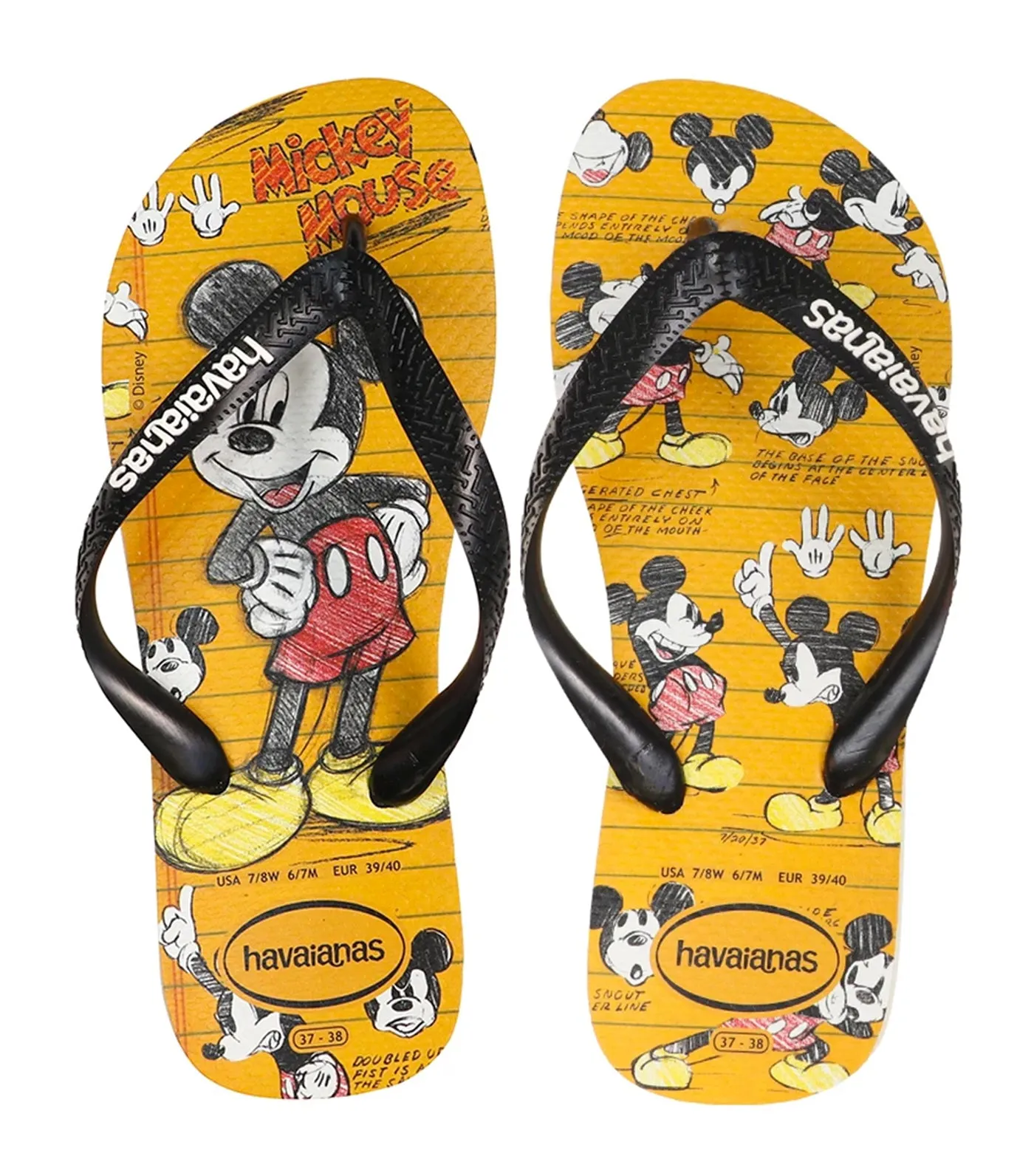 Disney Stylish Flip Flops - Yellow/Black