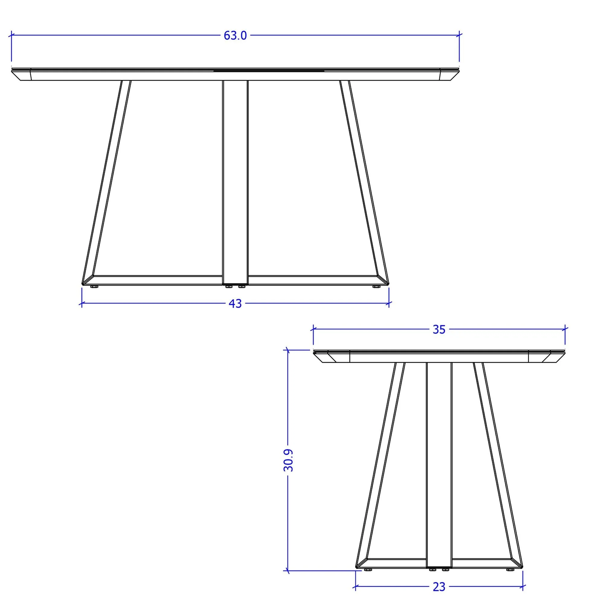 Duffy 62.99 Modern Rectangle Dining Table and Charles Dining Chair in Cinnamon Off White and Grey - Set of 7