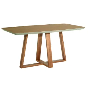 Duffy 62.99 Modern Rectangle Dining Table with Space for 6 in Cinnamon and Off White