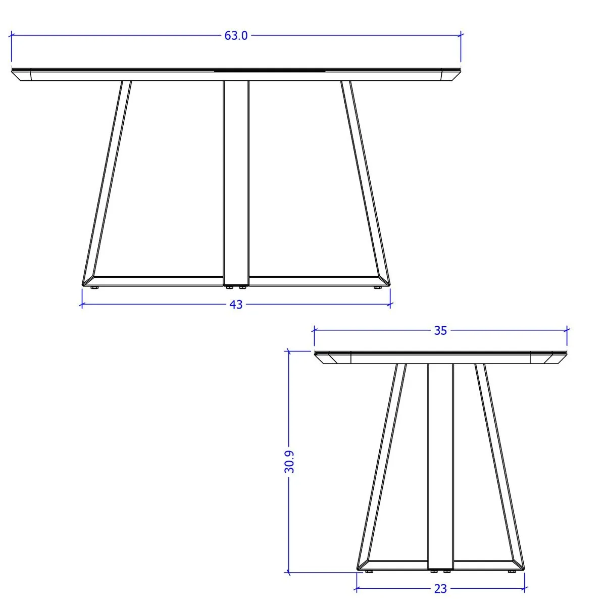 Duffy 62.99 Modern Rectangle Dining Table with Space for 6 in Cinnamon and Off White