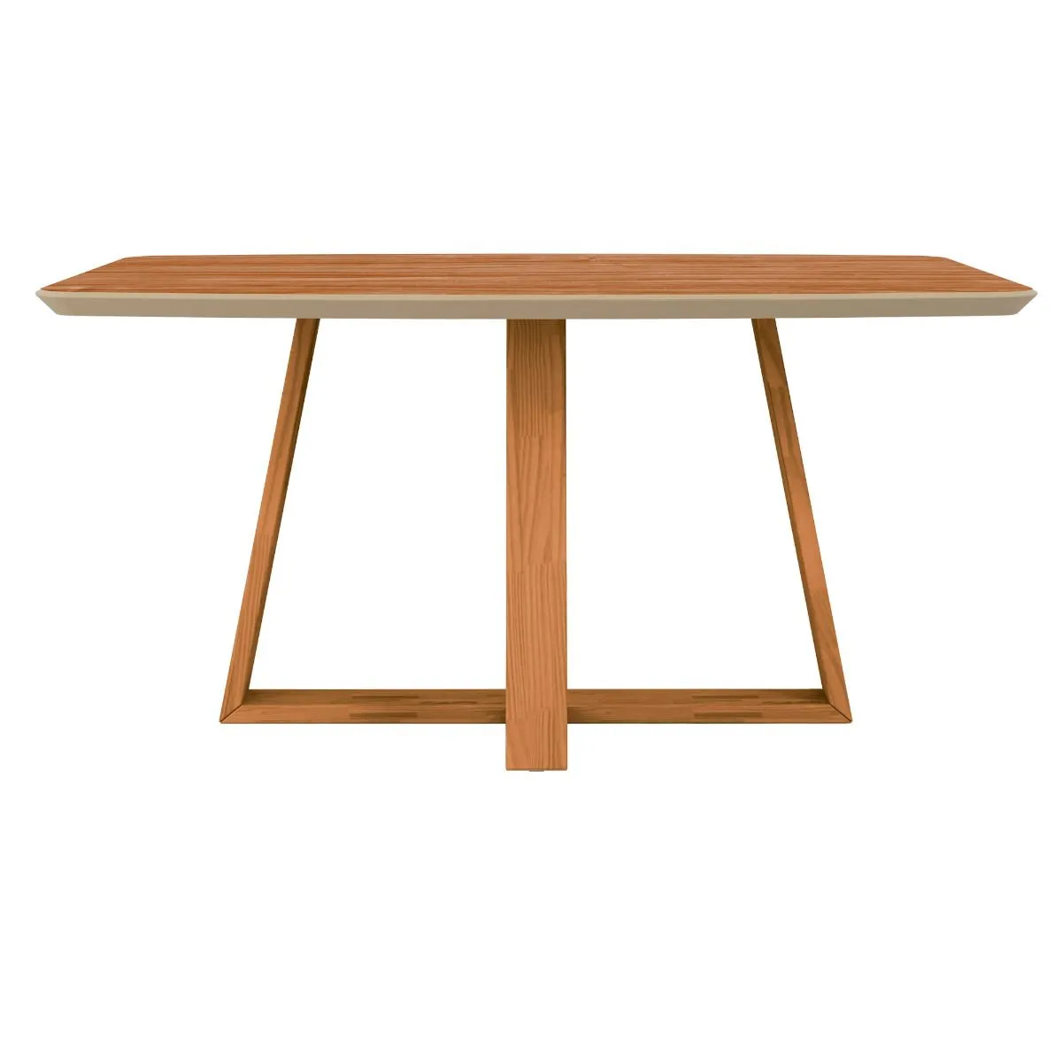 Duffy 62.99 Modern Rectangle Dining Table with Space for 6 in Cinnamon and Off White