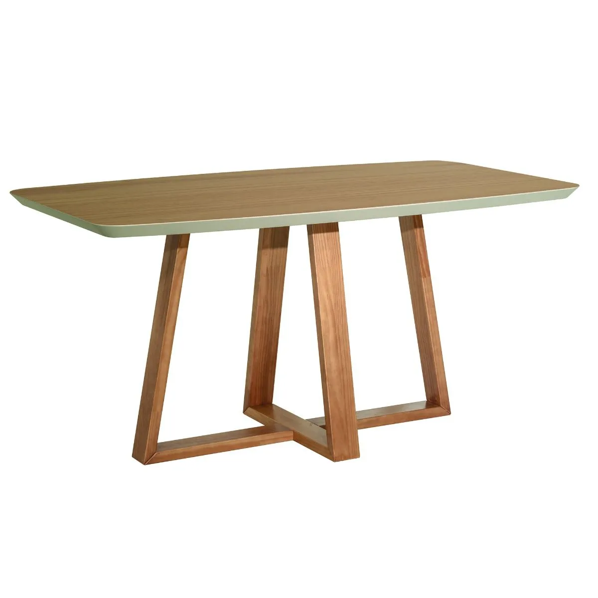 Duffy 62.99 Modern Rectangle Dining Table with Space for 6 in Cinnamon and Off White