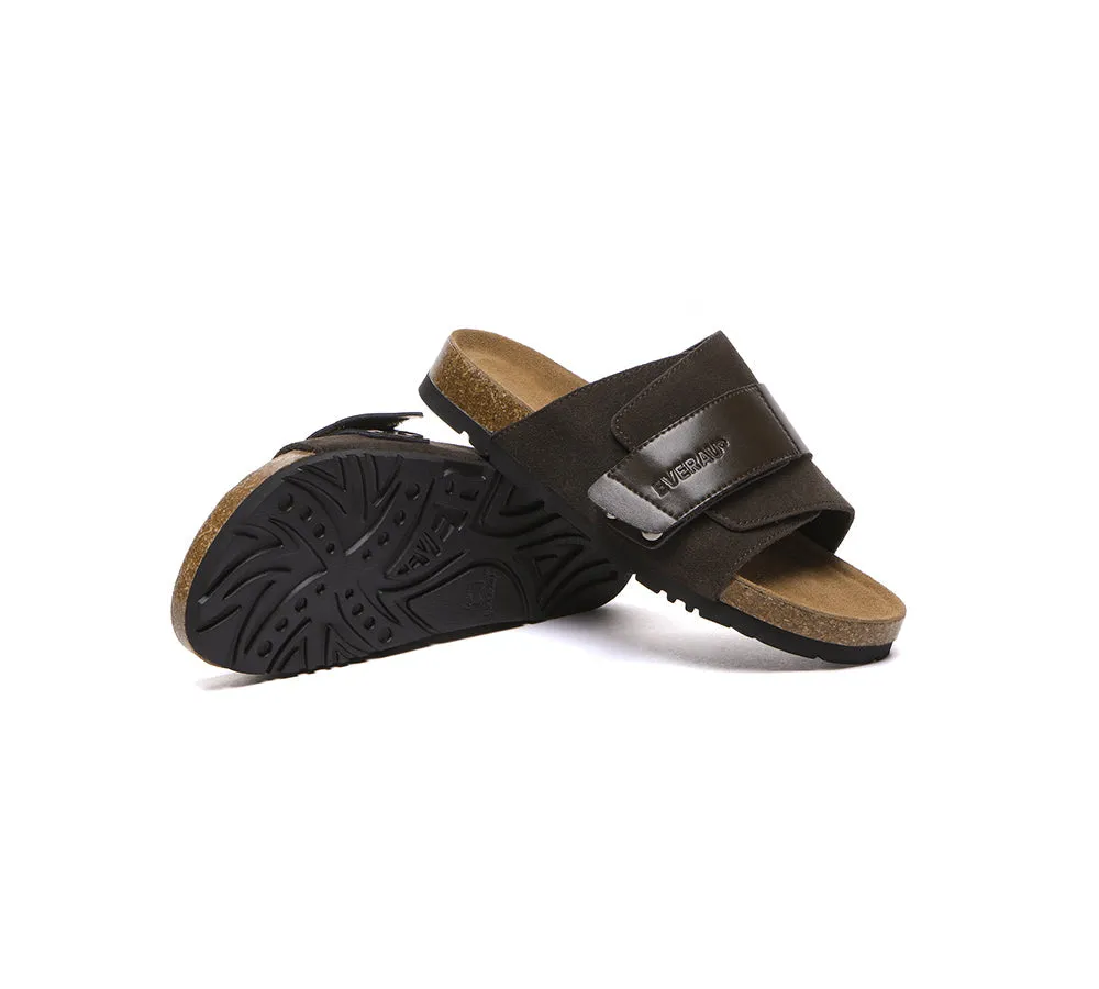 EVERAU® Adjustable Strap Embossed Slip-on Summer Sandal Slides Terrain