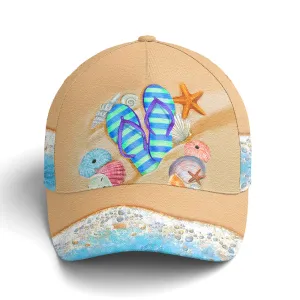 Flip Flop Beach Vector Art Baseball Cap Coolspod