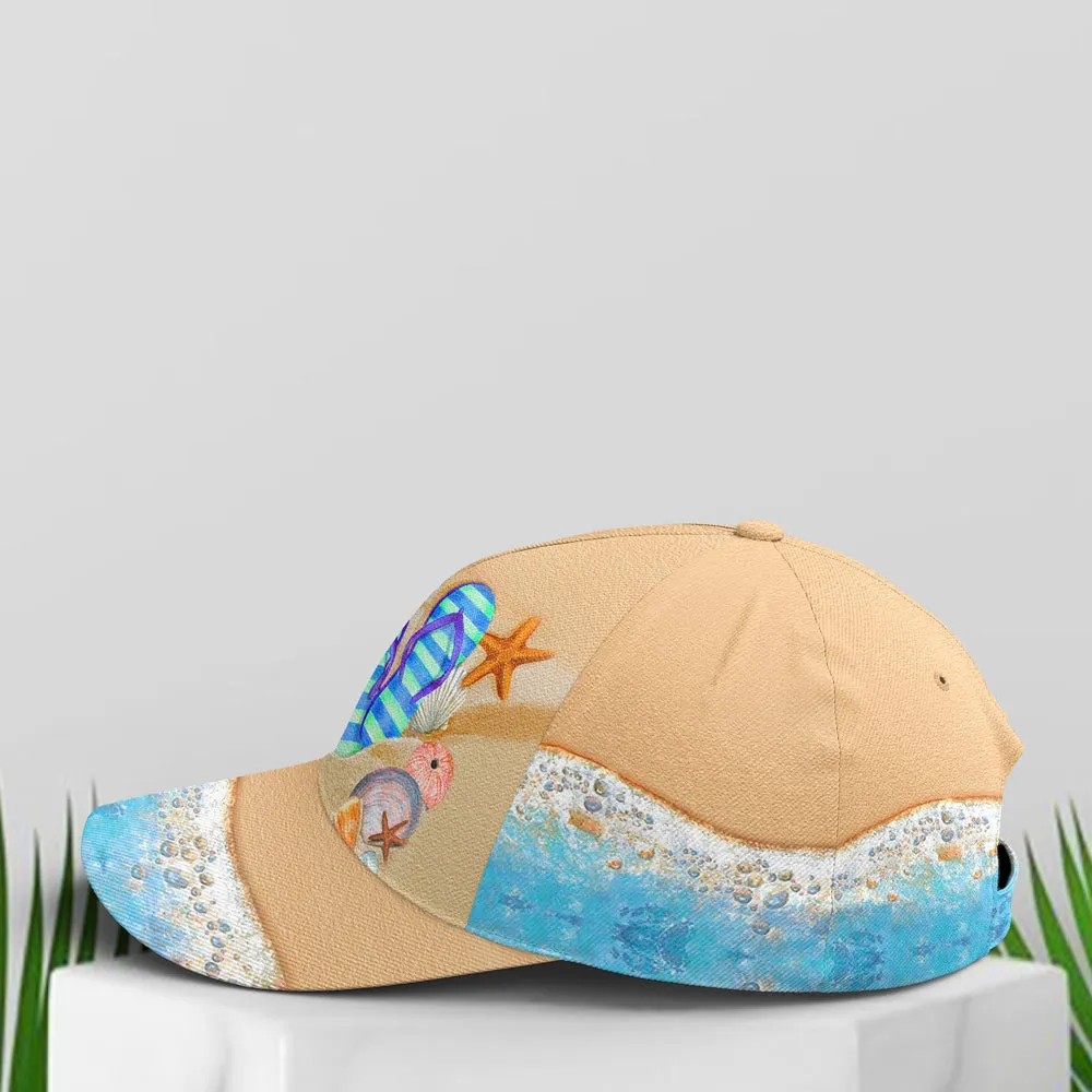 Flip Flop Beach Vector Art Baseball Cap Coolspod