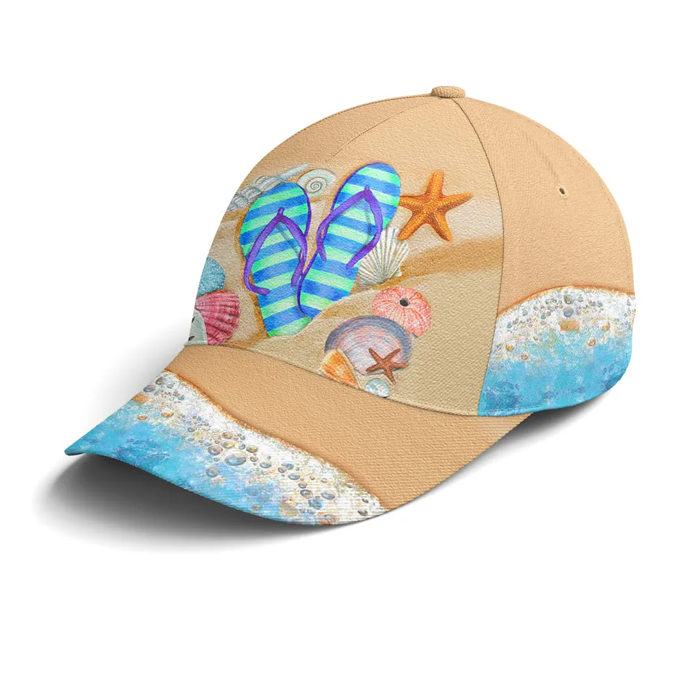 Flip Flop Beach Vector Art Baseball Cap Coolspod