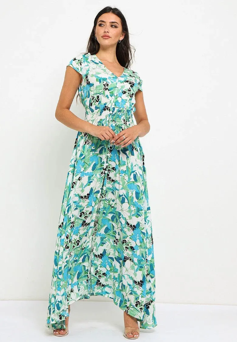 Floral Floaty Button Down Maxi Dress