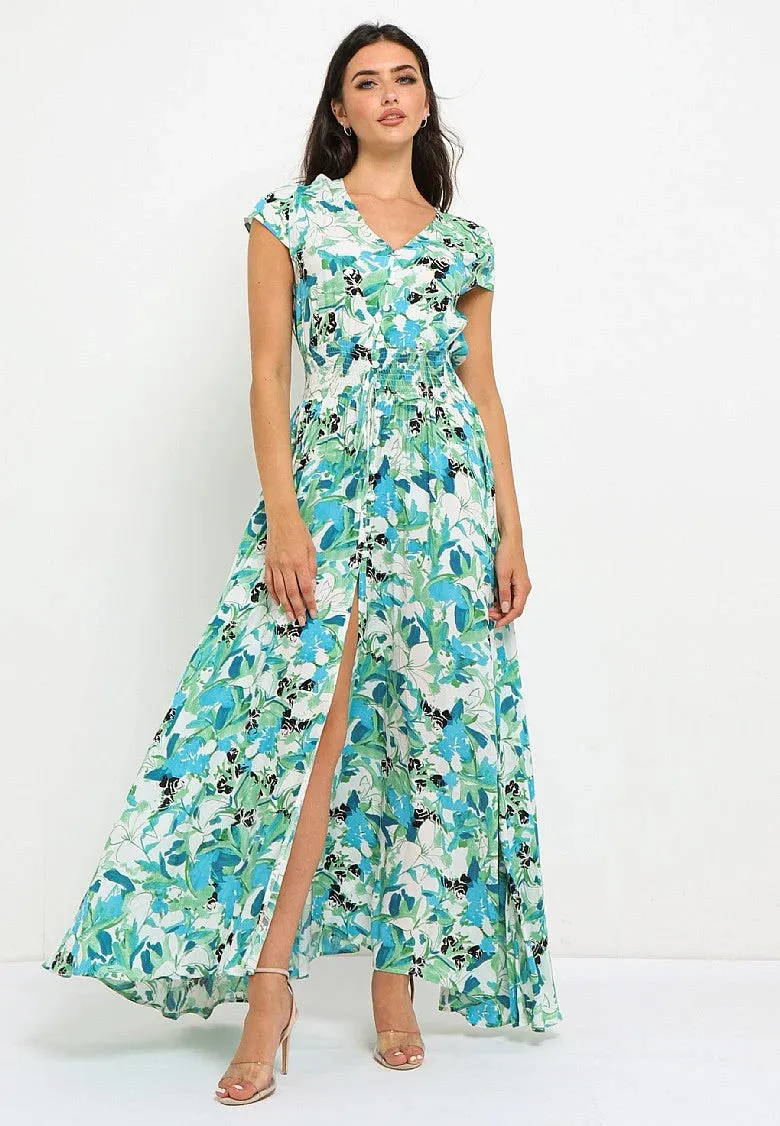 Floral Floaty Button Down Maxi Dress