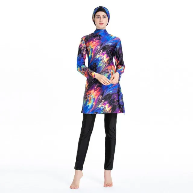 Floral Long Sleeve Muslim Islamic Burkini Set