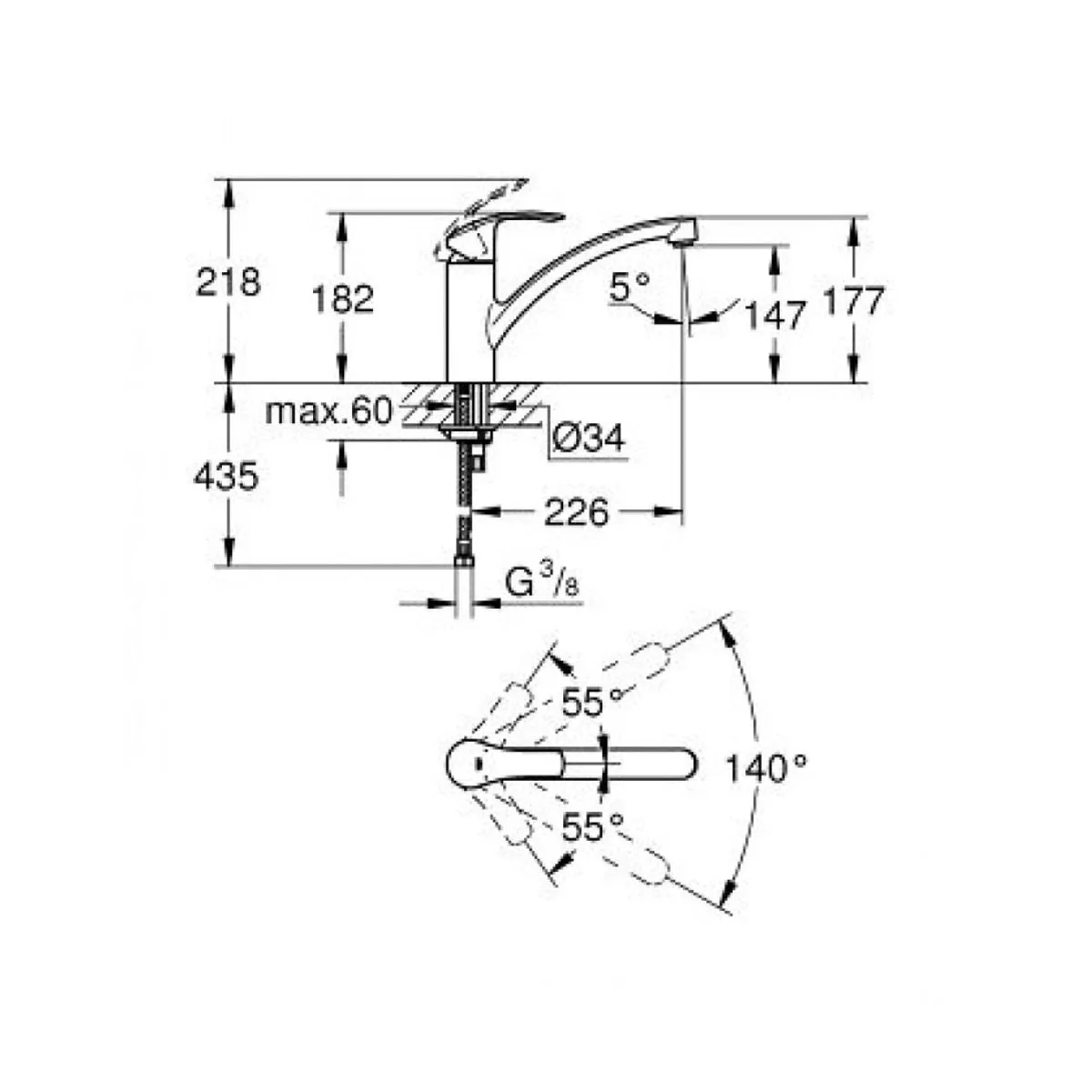 Grohe Eurosmart Single Lever Kitchen Mixer Tap