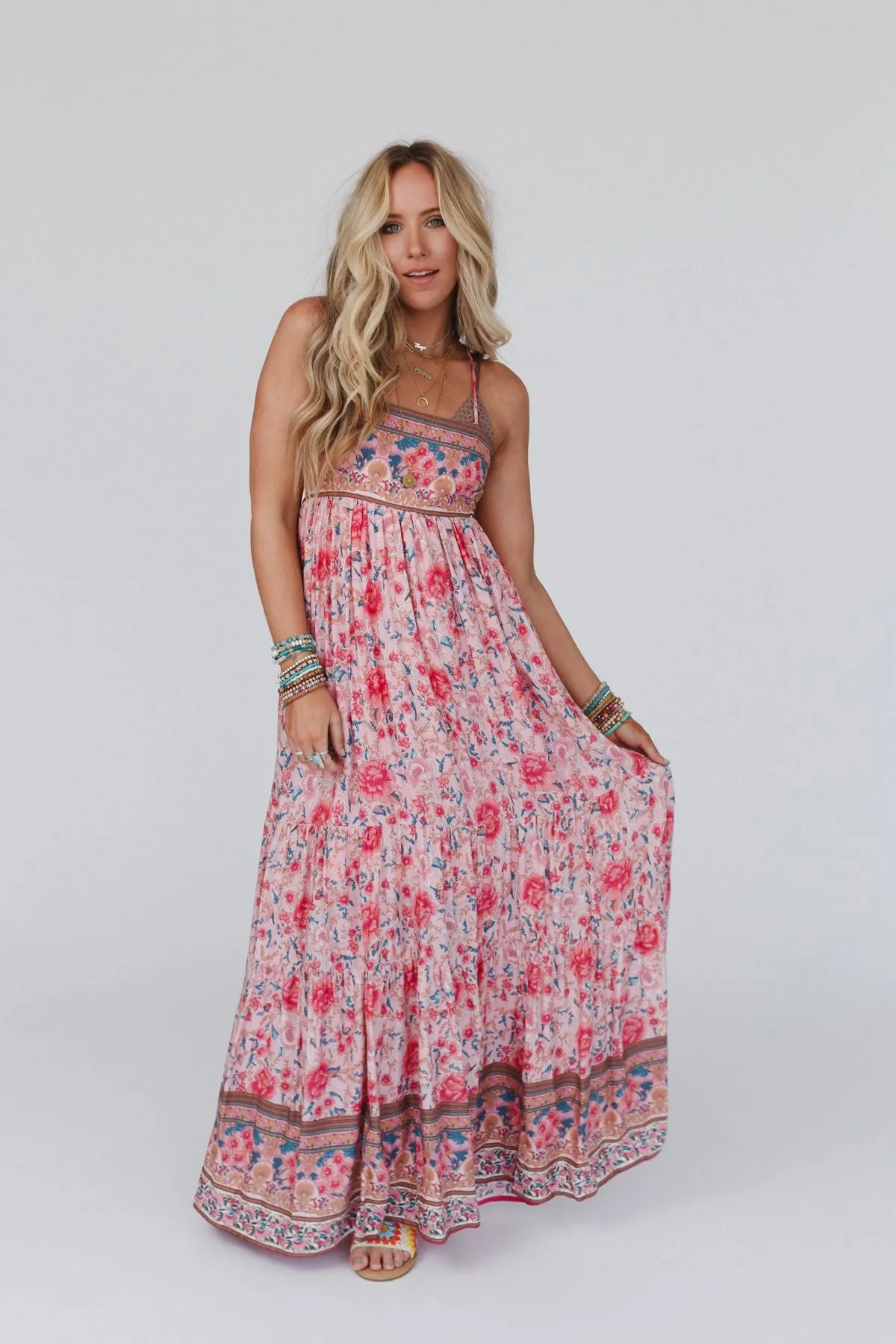 Lahaina Printed Dress - Pink Multi