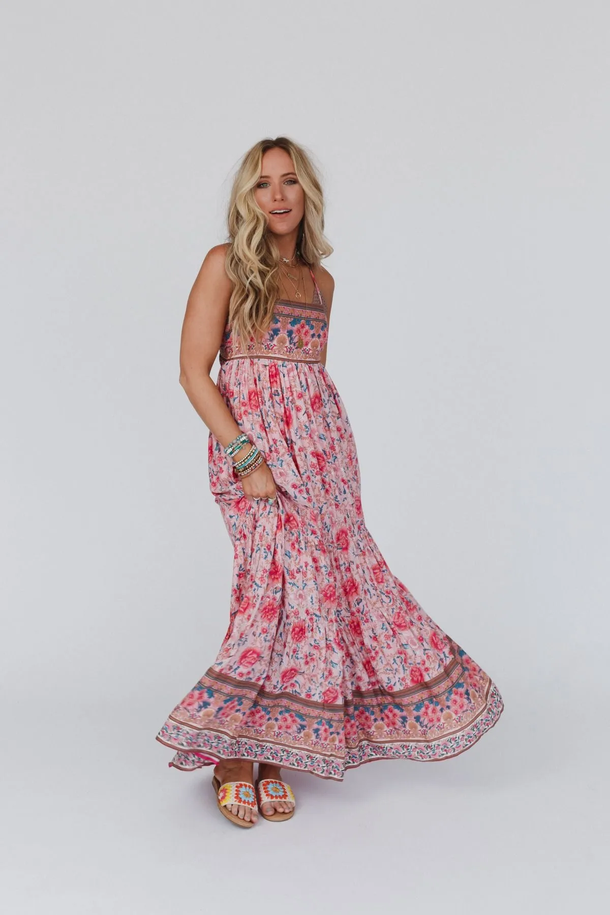 Lahaina Printed Dress - Pink Multi