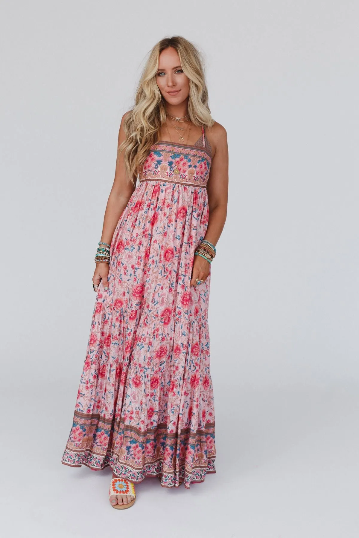 Lahaina Printed Dress - Pink Multi