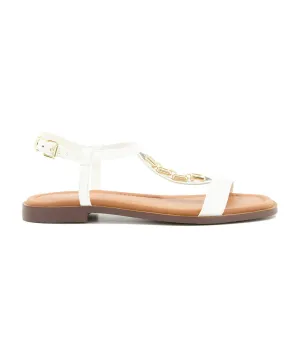 Lotty Flat Sandals White