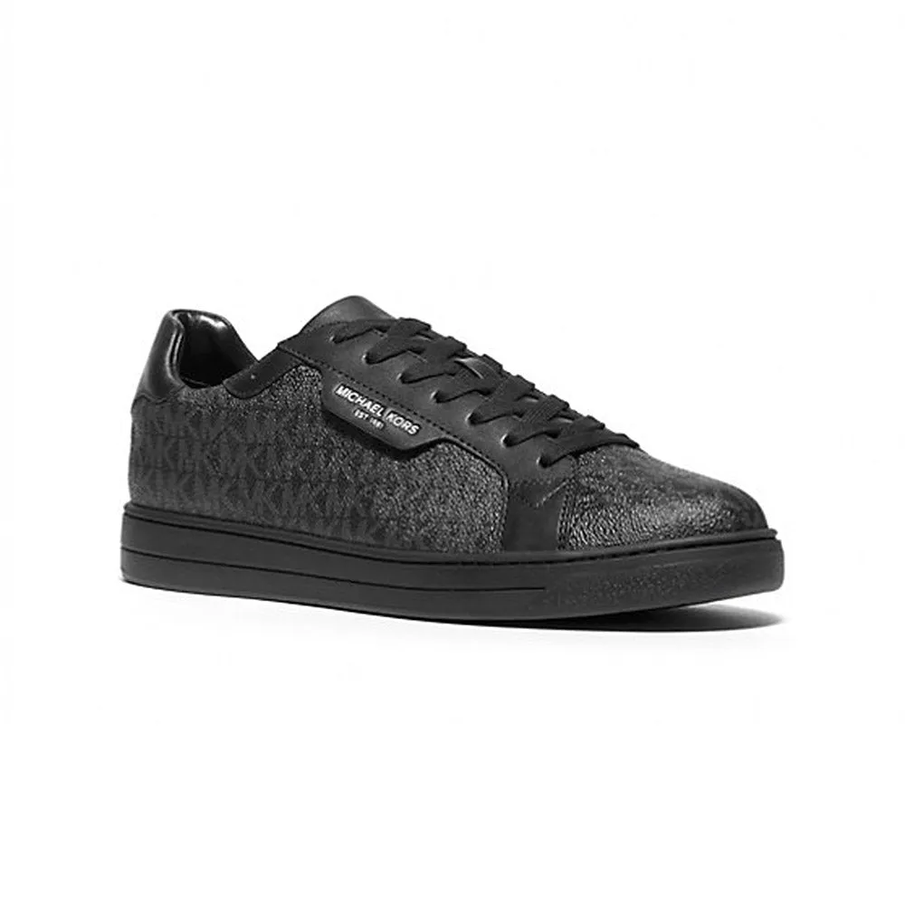 Michael Kors Keating Logo And Leather Sneakers, black