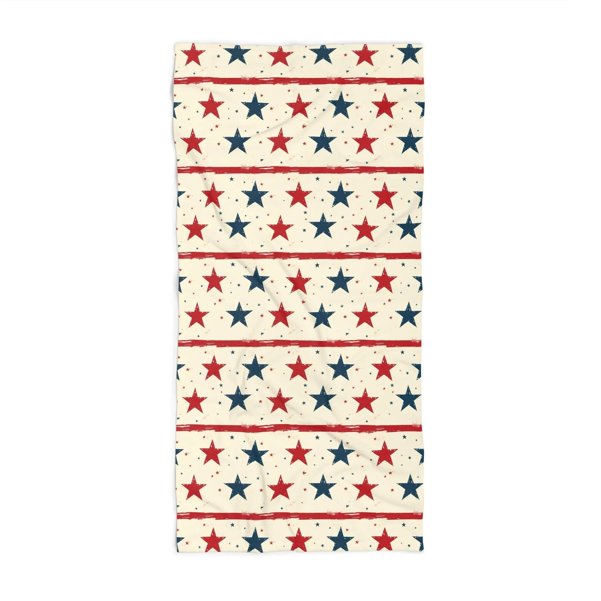 Microfiber Beach Towel with Americana Stars & Stripes Design (30" × 60")