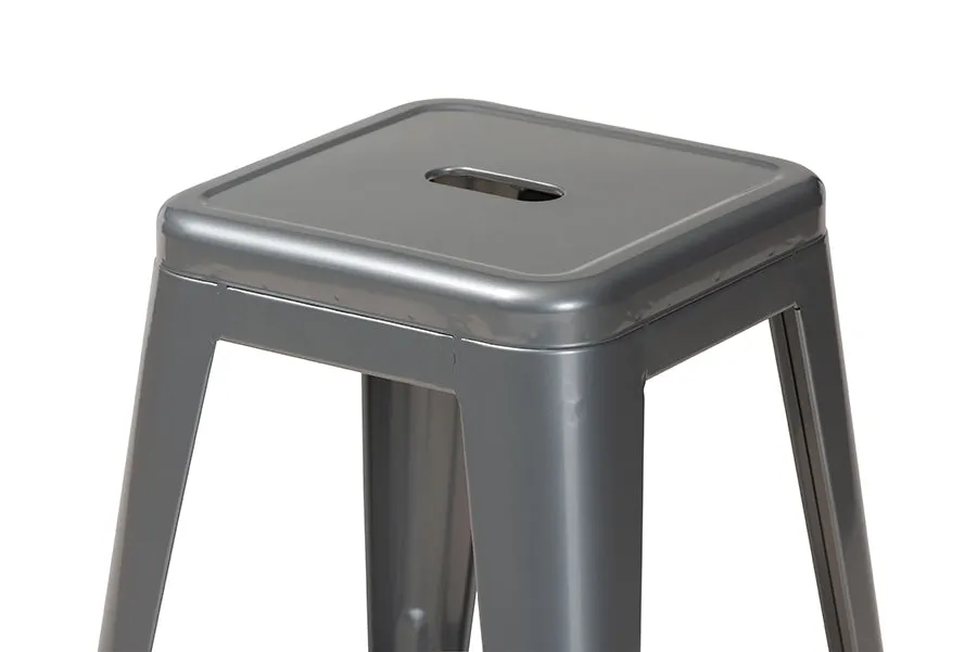 Miles 4pcs Gray Finished Metal Stackable Counter Stool