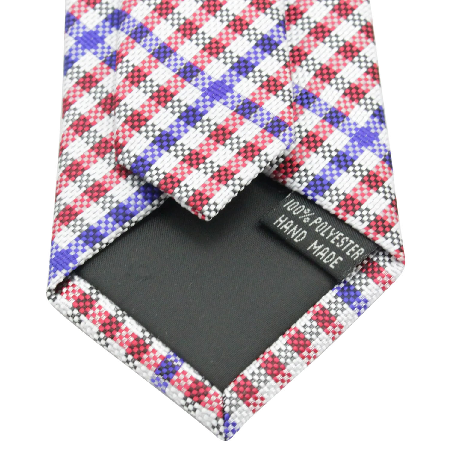 Patriot - Red, White, and Blue Gingham Patterned Kids Zipper Tie