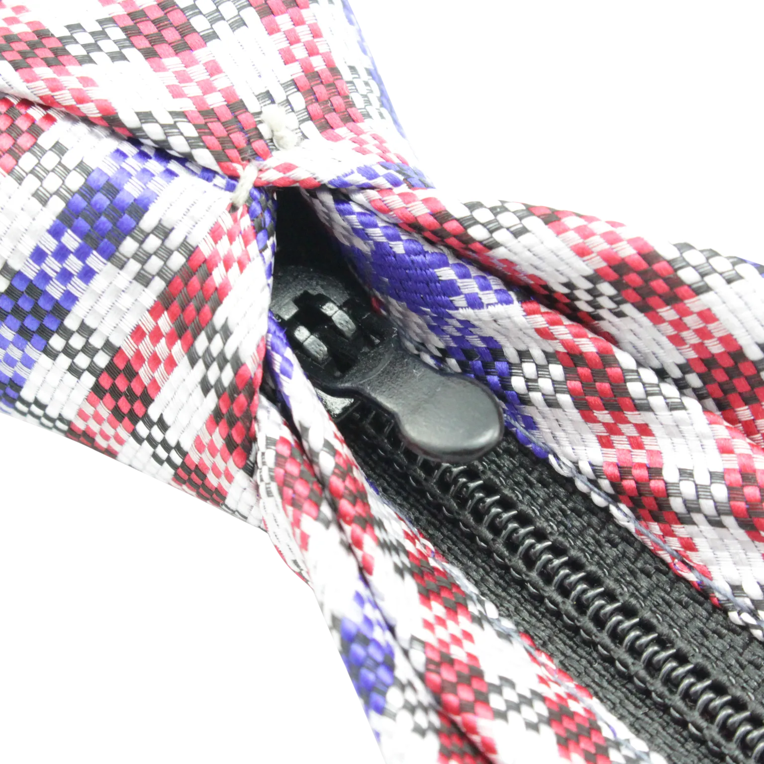 Patriot - Red, White, and Blue Gingham Patterned Kids Zipper Tie