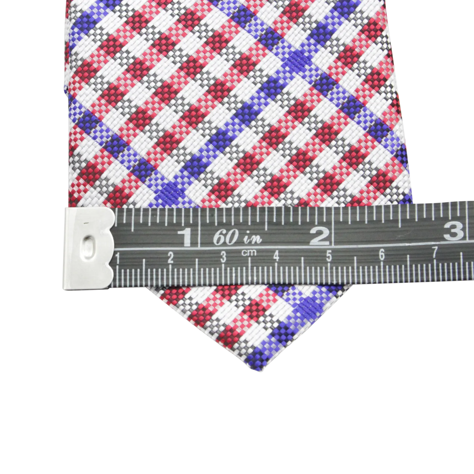 Patriot - Red, White, and Blue Gingham Patterned Kids Zipper Tie