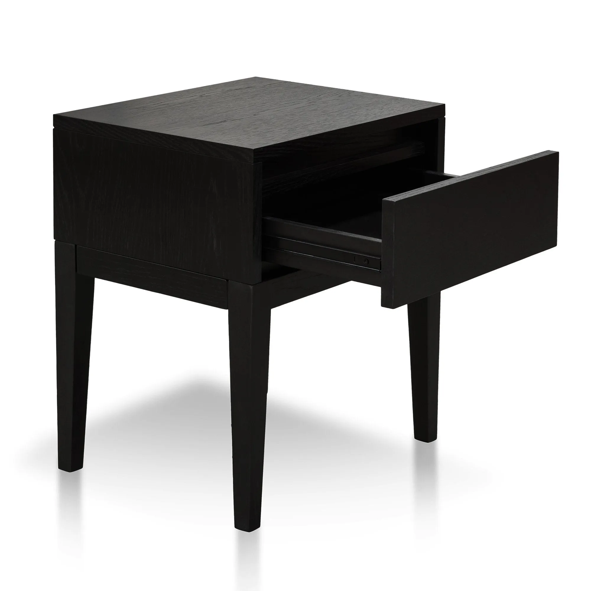 Penley Bedside Table - Black Oak