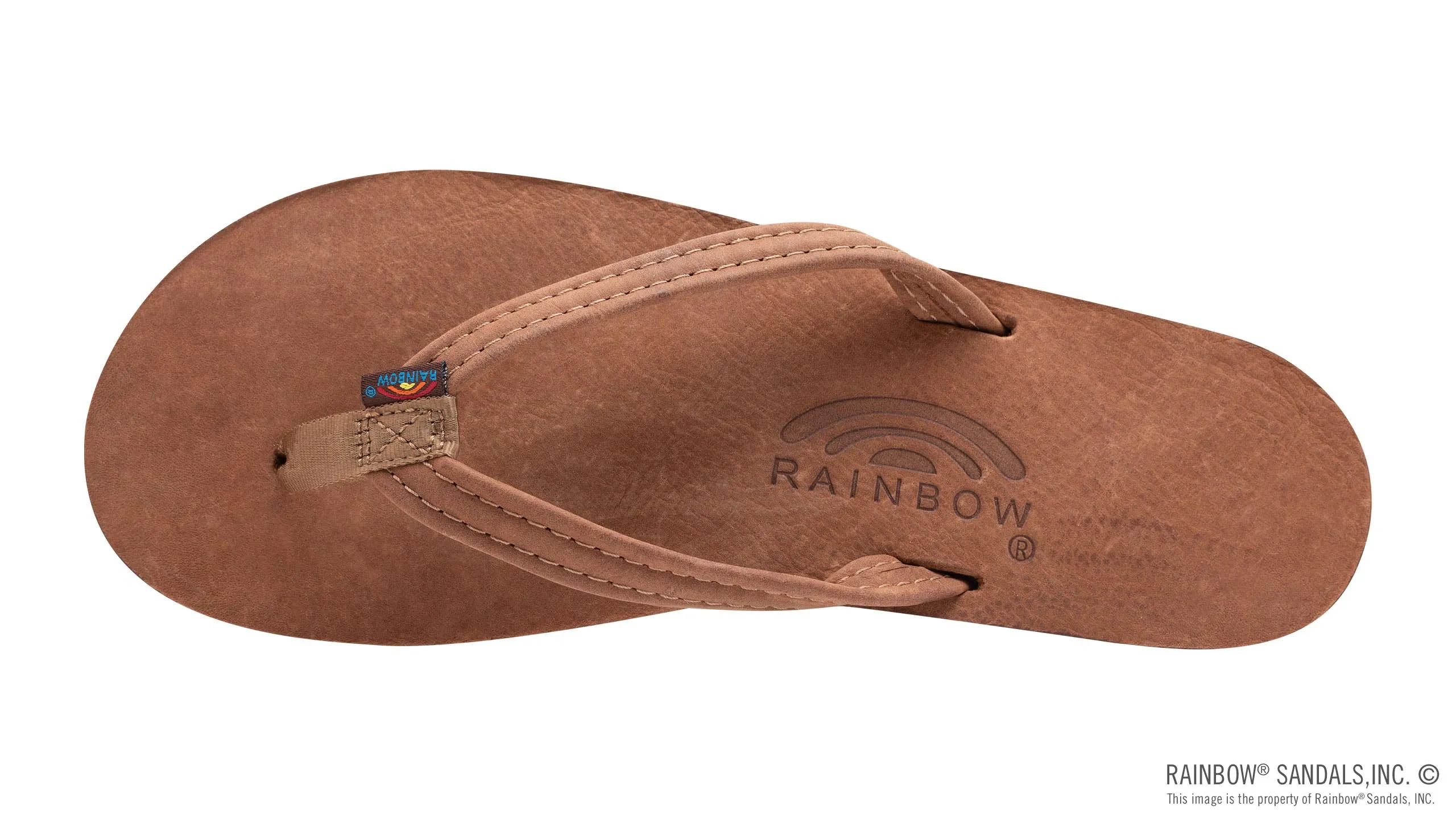 RAINBOW SANDALS Luxury Leather Single Layer Arch Support with a 1/2" Narrow Strap - NOGALES WOOD